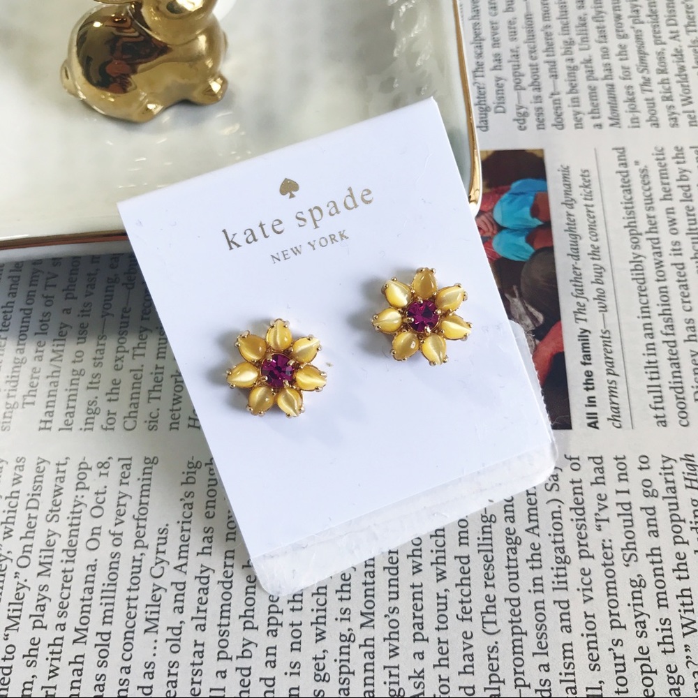 Kate Spade Yellow Flower Earrings NWT